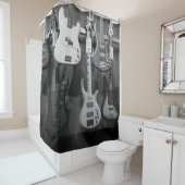 Mooie bass Guitar Douchegordijn (In situ)
