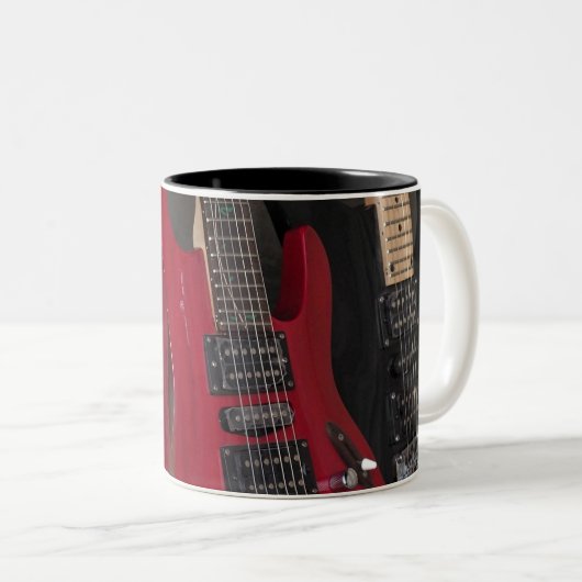 Mooie bass Guitar Tweekleurige Koffiemok (Voorkant rechts)