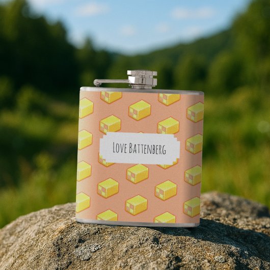 Mooie Battenberg Voeg Eigen Tekst Toe Cakesjabloon Heupfles