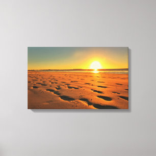 Mooie Beach Sunset Stretched Canvas Print