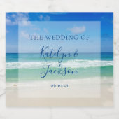 Mooie Beach Waves Fotografie Bruiloft Bier Etiket (Enkel label)