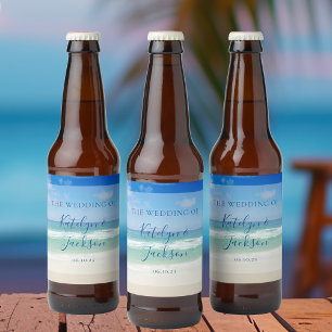 Mooie Beach Waves Fotografie Bruiloft Bier Etiket