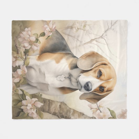 Mooie beagle fleece deken (Voorkant (Horizontaal))