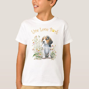 Mooie Beagle Hond Bloemen T-shirt