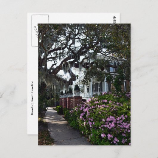 Mooie Beaufort, South Carolina Briefkaart (Voorkant / Achterkant)