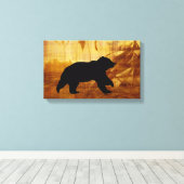 Mooie Beer Silhouette Canvas Art Afdruk (Insitu (Houten vloer))