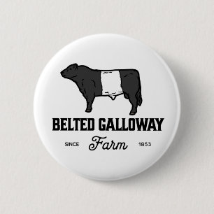 Mooie, belete koe met galloway-ronde badge of desi ronde button 5,7 cm