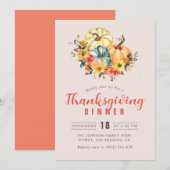 Mooie belettering Thanksgiving diner Kaart (Voorkant / Achterkant)