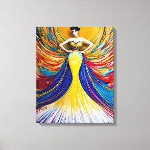 Mooie Belladonna Vrouw Power Girl Power Canvas Afdruk