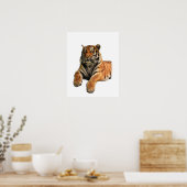Mooie Bengal Tiger Face & Paws-foto Poster (Keuken)