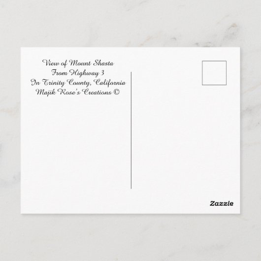 Mooie berg Shasta... Briefkaart (Achterkant)