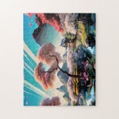 Mooie berglandschapskunst legpuzzel (Verticaal)