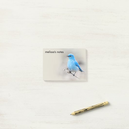 Mooie bergvogel post-it® notes (Op bureau)