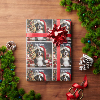 Mooie Berner Berner Hond met Santa Hat Cadeaupapier