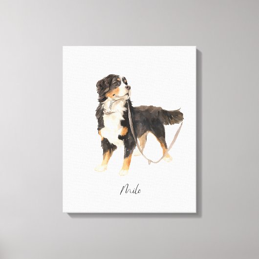 Mooie Berner Sennenhond genaamd Milo Canvas Afdruk (Voorkant)