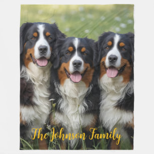 Mooie Berner Sennenhonden gepersonaliseerd Fleece Deken