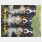 Mooie Berner Sennenhonden gepersonaliseerd Fleece Deken (Voorkant (Horizontaal))