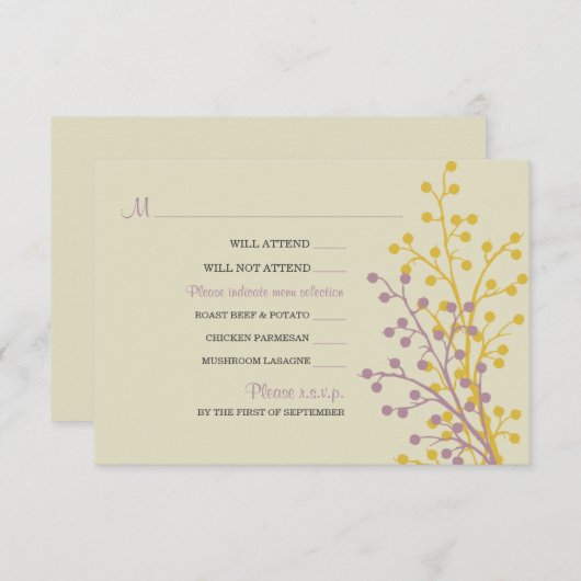 Mooie Berries RSVP-kaarten RSVP Kaartje (Voorkant / Achterkant)