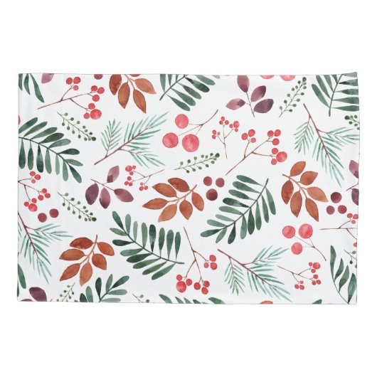 Mooie Berry en Branches Waterverf Winter  Kussensloop (Achterkant)