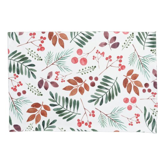 Mooie Berry en Branches Waterverf Winter  Kussensloop (Voorkant)