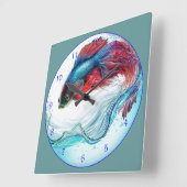 Mooie Betta Fish Vierkante Klok (Hoek)