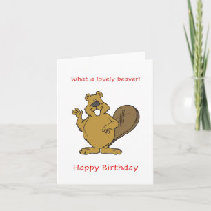 Mooie bever, fijne verjaardag kaart