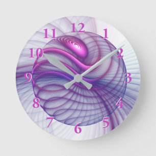 Mooie Bewegingen Abstracte Fractale Kunst Roze Ronde Klok