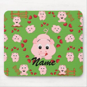 Mooie Biggetjes en Hartjes Patroonprint Muismat