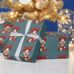 Mooie bijpassende Kerstgans Grappige Familie Eende Cadeaupapier