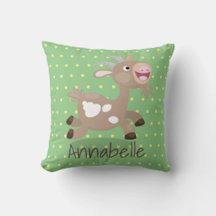 Mooie billy geit cartoon illustratie kussen