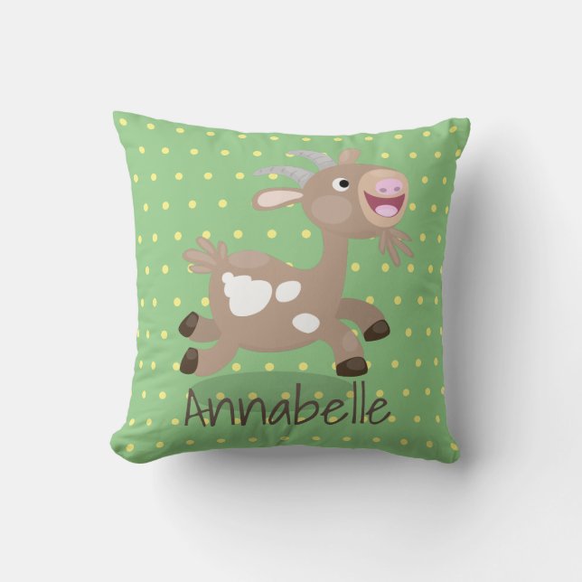 Mooie billy geit cartoon illustratie kussen (Voorkant)