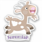 Mooie billy geit cartoon illustratie sticker (Voorkant)