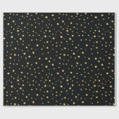 Mooie Black- en Gold Starry Sky Star-pattern Cadeaupapier (Vlak)