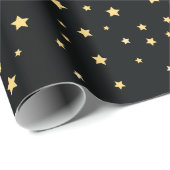 Mooie Black- en Gold Starry Sky Star-pattern Cadeaupapier (Rol Hoek)