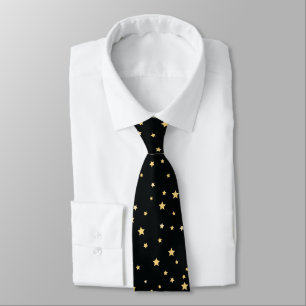 Mooie Black- en Gold Starry Sky Star-pattern Stropdas