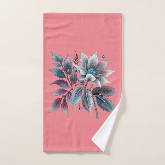 Mooie bladeren en bloemen handdoek (Handdoek)