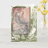 Mooie blanco  zeemeermin / Siren & Sailor Kaart (Gele Bloem)