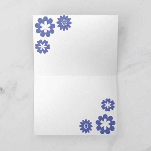 Mooie Blauw en het Wit Al Gelegenheid u dankt Bedankkaart (Binnen)