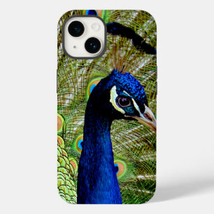 Mooie blauw groene pauw vogel Case-Mate iPhone 14 hoesje