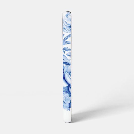 Mooie blauw/wit gepersonaliseerde Rozen Samsung Galaxy Hoesje (Linkerkant)