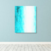 Mooie blauw wit geschilderde zeeen canvas print (Insitu (Houten vloer))