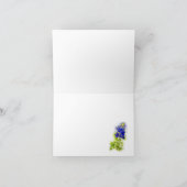 Mooie blauwbonnetvlies, moderne bruiloft, bedankkaart (Binnen)