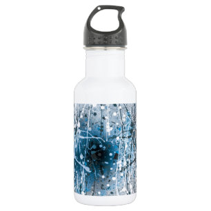 Mooie Blauwe Abstracte Kunst Spletters Waterfles