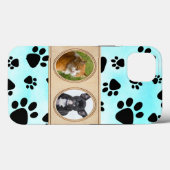 Mooie Blauwe achtergrond met poten, aangepaste hui Case-Mate iPhone Case (Achterkant (horizontaal))