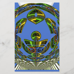 Mooie Blauwe Afrikaanse Traditionele Etnische Vect Briefpapier