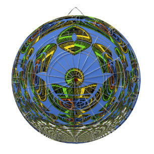 Mooie Blauwe Afrikaanse Traditionele Etnische Vect Dartbord