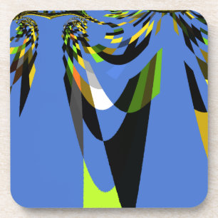 Mooie Blauwe Afrikaanse Tribal Motief Patroon Art  Bier Onderzetter