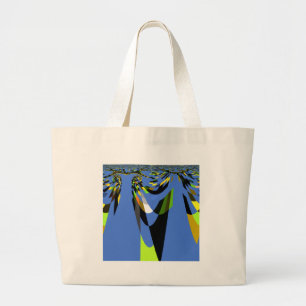 Mooie Blauwe Afrikaanse Tribal Motief Patroon Art Grote Tote Bag