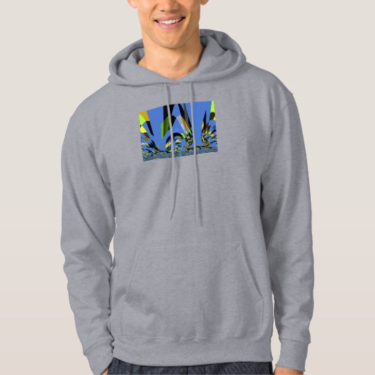 Mooie Blauwe Afrikaanse Tribal Motief Patroon Art Hoodie (Voorkant)