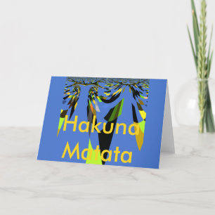 Mooie Blauwe Afrikaanse Tribal Motief Patroon Art  Kaart